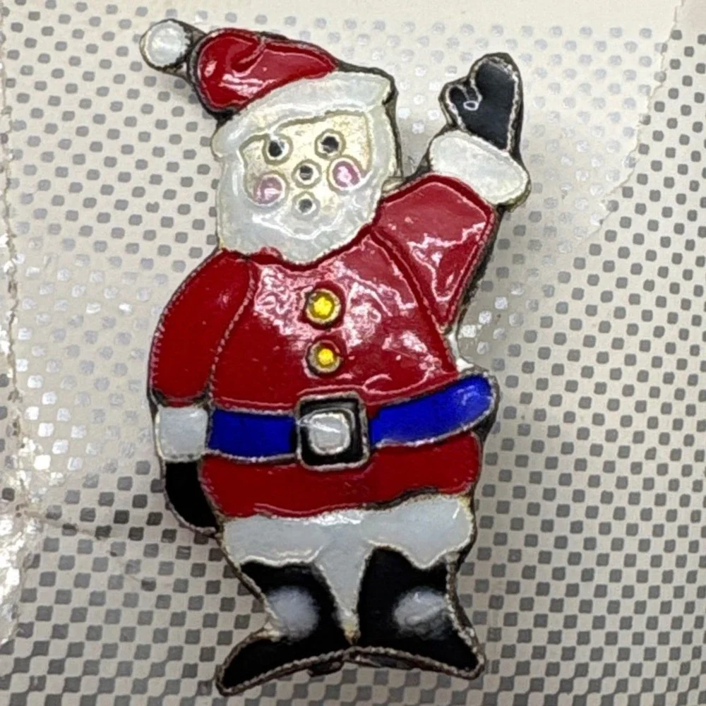 Gita Sterling Silver Santa Claus Christmas Enamel Lapel Pin Brooch Nordstrom New